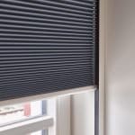 Duettegardin mörkblå